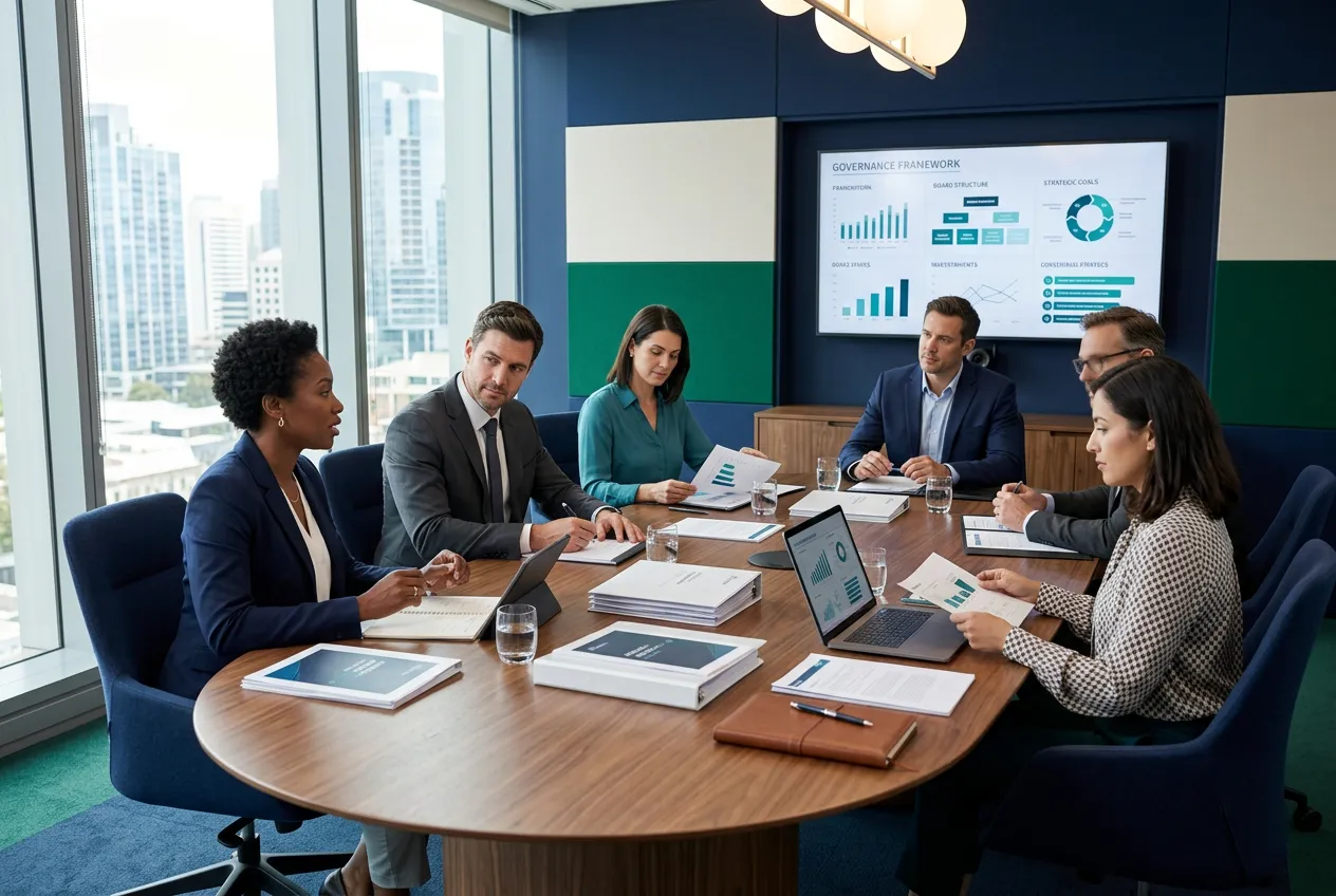 Corporate boardroom and governance advisory session